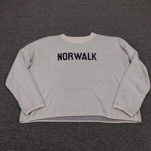 Vintage Town Pride Sweater‎ Womens Small White Norwalk Graphic Knit Pullover USA